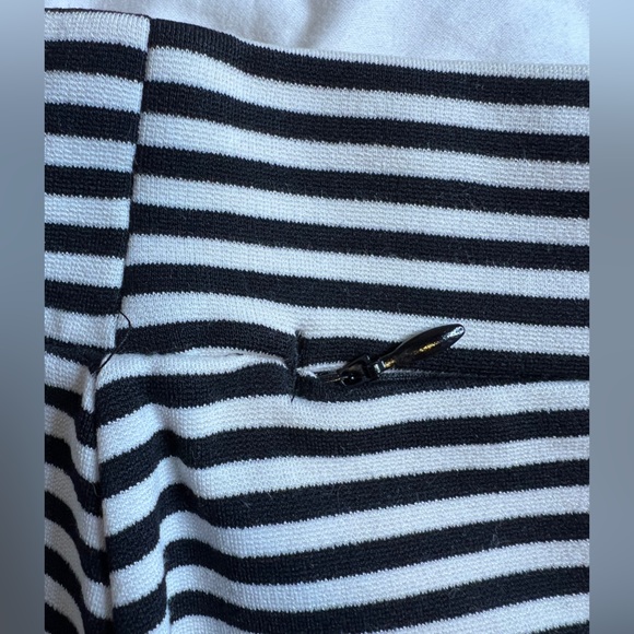 Toad&Co Women’s Paseo Pencil Skirt – Black & White Stripe, Stretch Pull-On - Picture 5 of 8